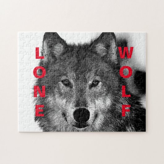 Zwart-witwerk met wolf oog legpuzzel (Horizontaal)