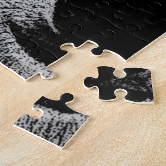 Zwart-witwerk met wolf oog legpuzzel (Zijkant)