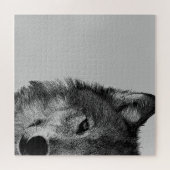 Zwart-witwerk met wolf oog legpuzzel (Horizontaal)