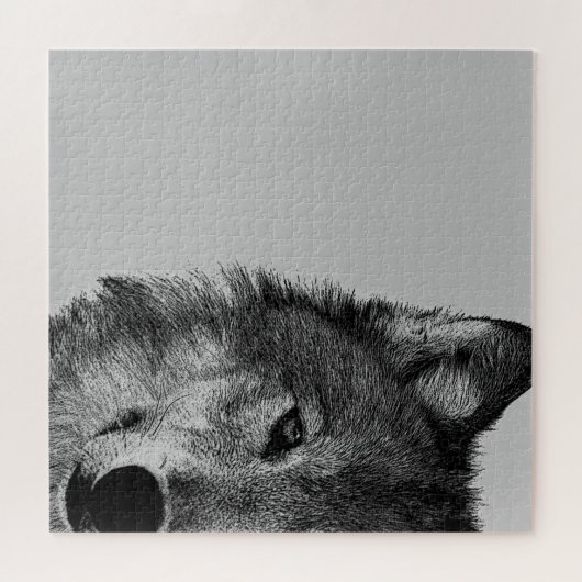 Zwart-witwerk met wolf oog legpuzzel (Horizontaal)