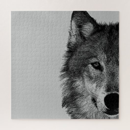 Zwart-witwerk met wolf oog legpuzzel (Verticaal)