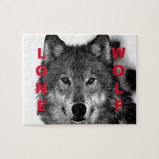 Zwart-witwerk met wolf oog legpuzzel (Horizontaal)