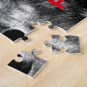 Zwart-witwerk met wolf oog legpuzzel (Zijkant)