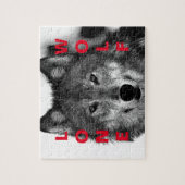Zwart-witwerk met wolf oog legpuzzel (Verticaal)