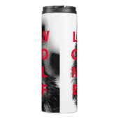 Zwart-witwerk met wolf oog thermosbeker (Achterkant)