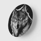 Zwart-witwerk met Wolf Ronde Klok (Hoek)