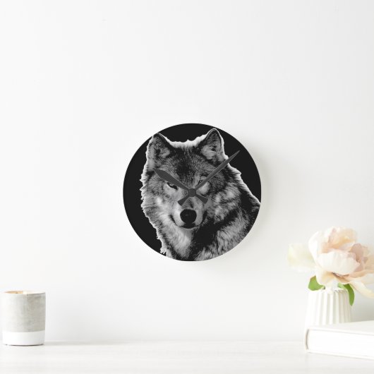 Zwart-witwerk met Wolf Ronde Klok (Huis)