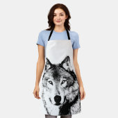 Zwart-witwerk met Wolf Schort (Gedragen)