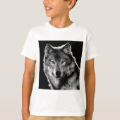 Zwart-witwerk met Wolf T-shirt (Voorkant)