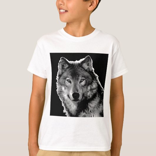 Zwart-witwerk met Wolf T-shirt (Voorkant)