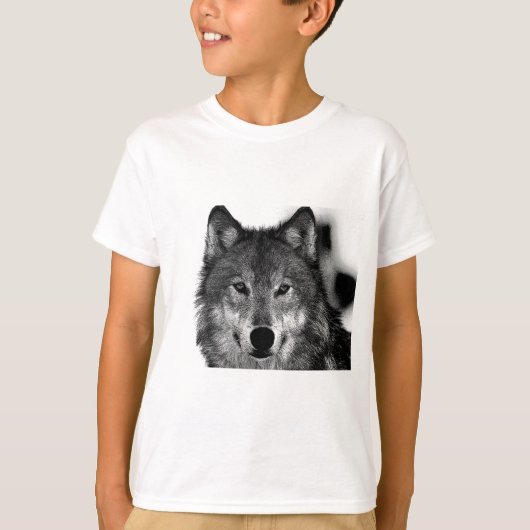 Zwart-witwerk met Wolf T-shirt (Voorkant)