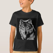 Zwart-witwerk met Wolf T-shirt (Voorkant)