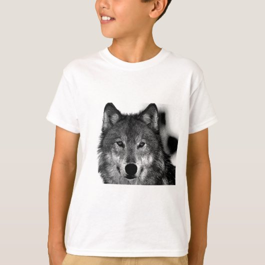 Zwart-witwerk met Wolf T-shirt (Voorkant)