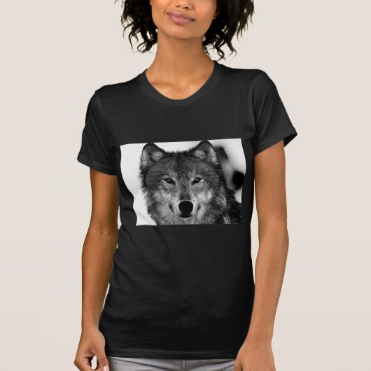 Zwart-witwerk met Wolf T-shirt (Voorkant)