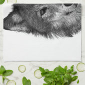 Zwart-witwerk met Wolf Theedoek (Gevouwen)