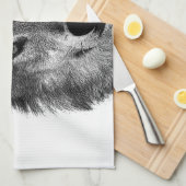 Zwart-witwerk met Wolf Theedoek (Quarter Fold)