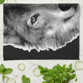 Zwart-witwerk met Wolf Theedoek (Gevouwen)