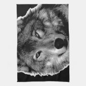 Zwart-witwerk met Wolf Theedoek (Verticaal)