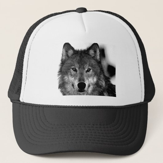 Zwart-witwerk met Wolf Trucker Pet (Voorkant)