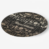 Zwart-witwerkshop en Gold-tools Papieren Bordje (Gekanteld)