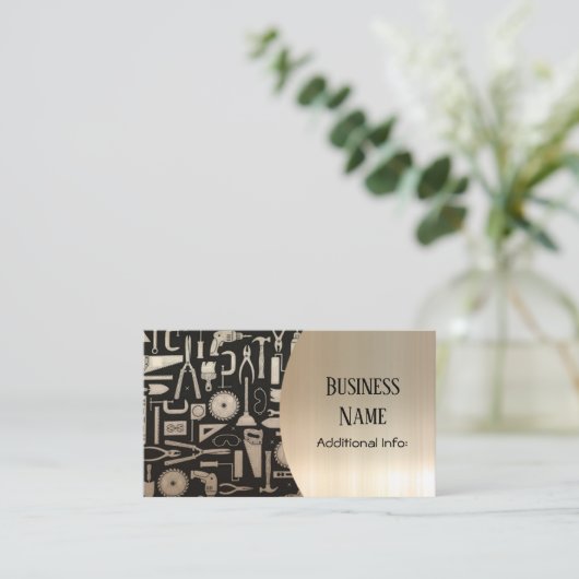Zwart-witwerkshop en Gold-tools Visitekaartje (Staand voorkant)