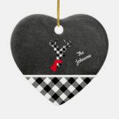 Zwart witwerprendierlijk alkbord, gepersonaliseerd keramisch ornament (Achterkant)