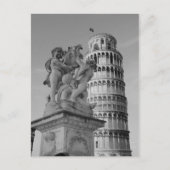 Zwart-witwertoren van Pisa Italië Briefkaart (Voorkant)