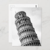 Zwart-witwertoren van Pisa Italië Briefkaart (Voorkant / Achterkant)