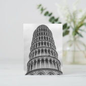 Zwart-witwertoren van Pisa Italië Briefkaart (Staand voorkant)