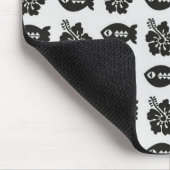 Zwart-witwikvis en bloempatroon muismat (Hoek)