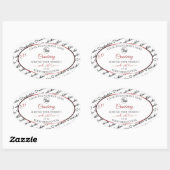 Zwart-witwoord Cloud Logo-productlabels rood Ovale Sticker (Vel)