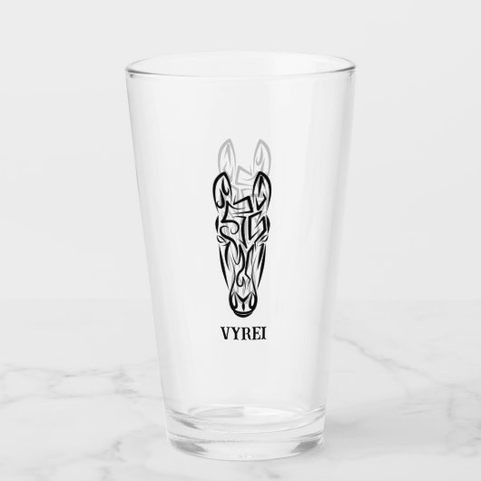 Zwart-witworstpaard Glas (Voorkant)
