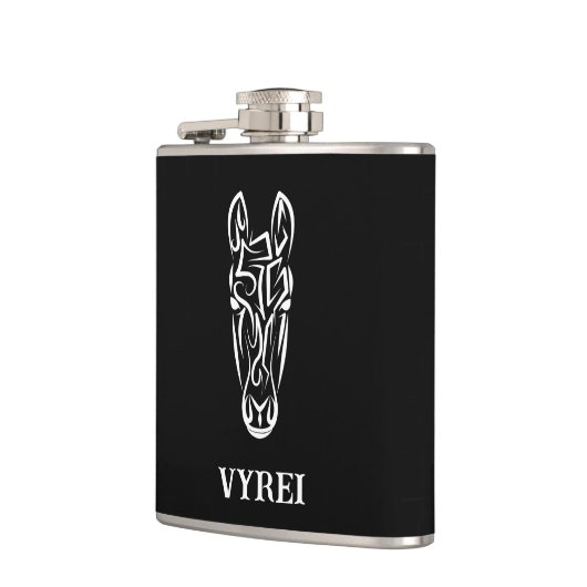 Zwart-witworstpaard Heupfles (Links)