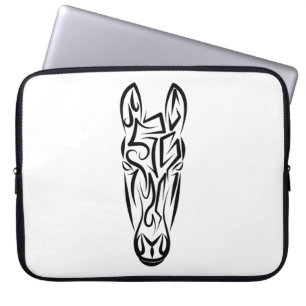 Zwart-witworstpaard Laptop Sleeve