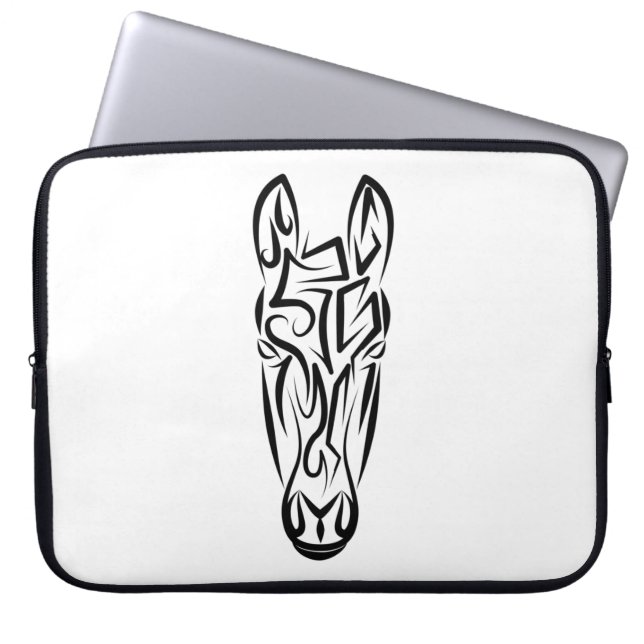 Zwart-witworstpaard Laptop Sleeve (Voorkant)