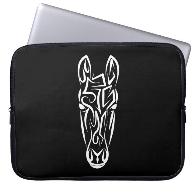 Zwart-witworstpaard Laptop Sleeve (Voorkant)