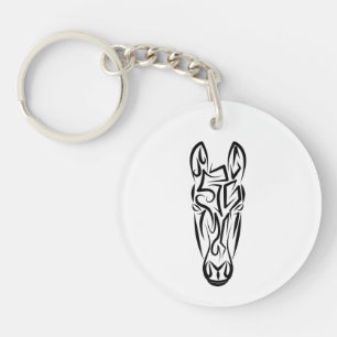 Zwart-witworstpaard Sleutelhanger