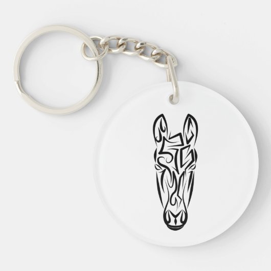 Zwart-witworstpaard Sleutelhanger (Voorkant)
