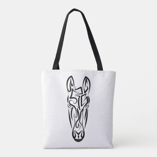 Zwart-witworstpaard Tote Bag (Achterkant)