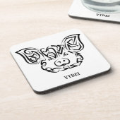 Zwart-witworstvarken Bier Onderzetter (Linkerzijde)