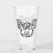 Zwart-witworstvarken Glas (Achterkant)