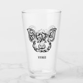 Zwart-witworstvarken Glas (Voorkant)