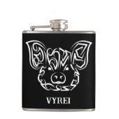 Zwart-witworstvarken Heupfles (Voorkant)