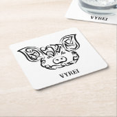 Zwart-witworstvarken Kartonnen Onderzetters (Schuin)