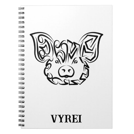 Zwart-witworstvarken Notitieboek (Voorkant)