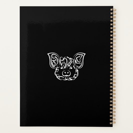 Zwart-witworstvarken Planner (Achterkant)