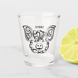 Zwart-witworstvarken Shot Glas