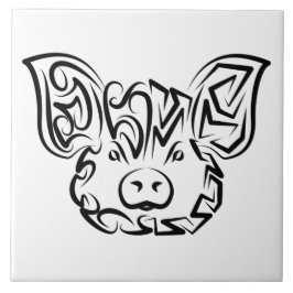 Zwart-witworstvarken Tegeltje