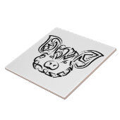 Zwart-witworstvarken Tegeltje (Zijkant)