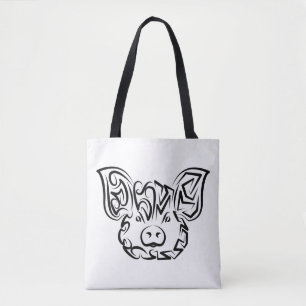 Zwart-witworstvarken Tote Bag